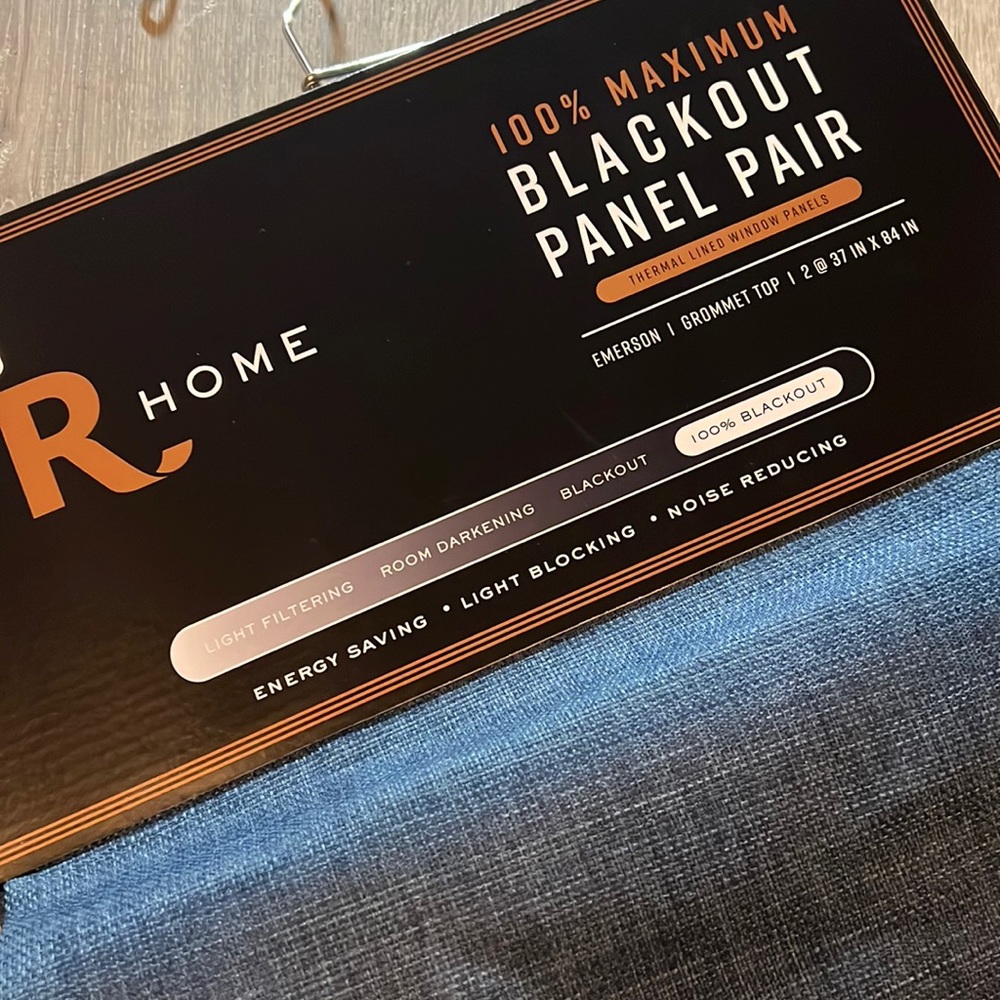 🌌✨ R Home Navy Blue 100% Max Blackout Window Panels 37x84" - Sleep Perfectly!